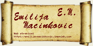 Emilija Mačinković vizit kartica
